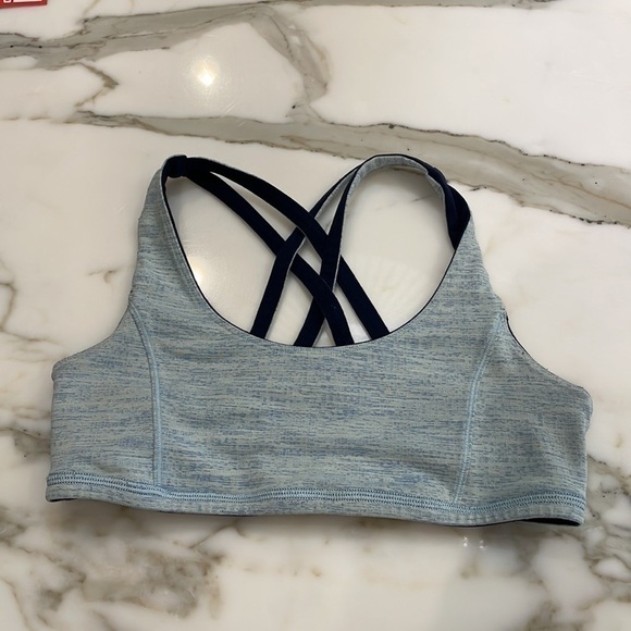 Lululemon Ivivva Navy & Light Blue Reversible Strappy Sports Bra—Great Condition - Picture 5 of 7